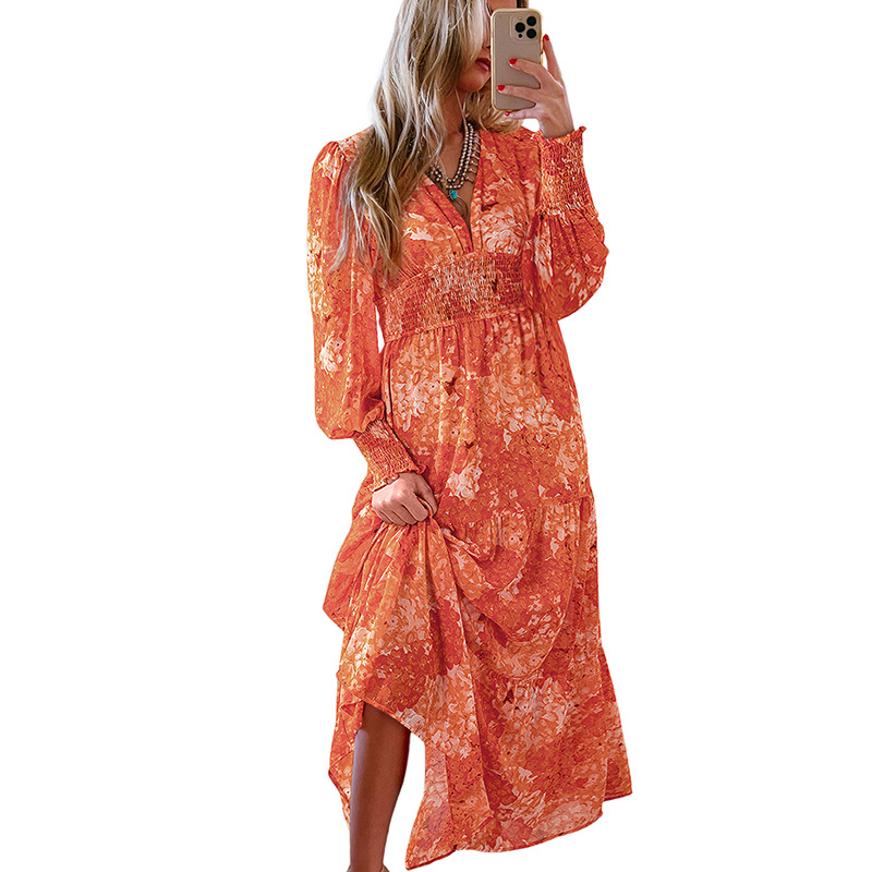 European And American Fashion & Trend Multi-color Printed Dress