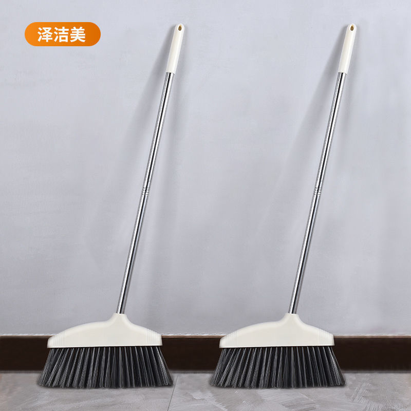 ほうき家庭用柔らかい毛シングル延長掃除ノンスティックヘアロングハンドル兼用ほうきとちりとりセット浴室用|undefined