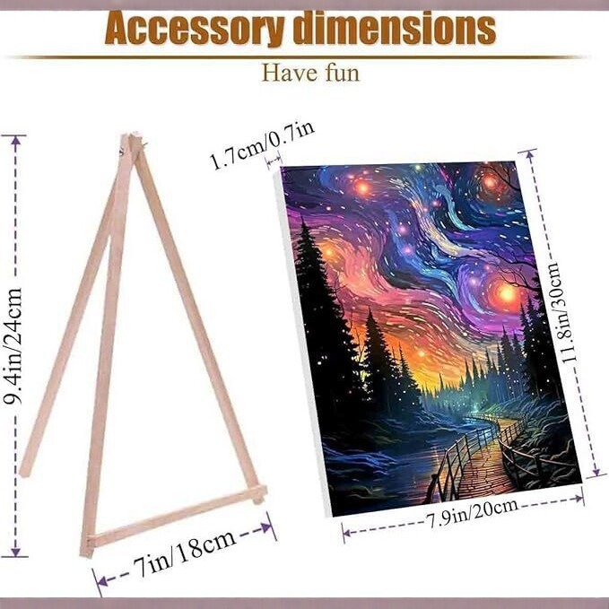 Pintura al óleo digital DIY paisaje nocturno estrellado pintura decorativa acrílico descompresión manual curar pintura colgante