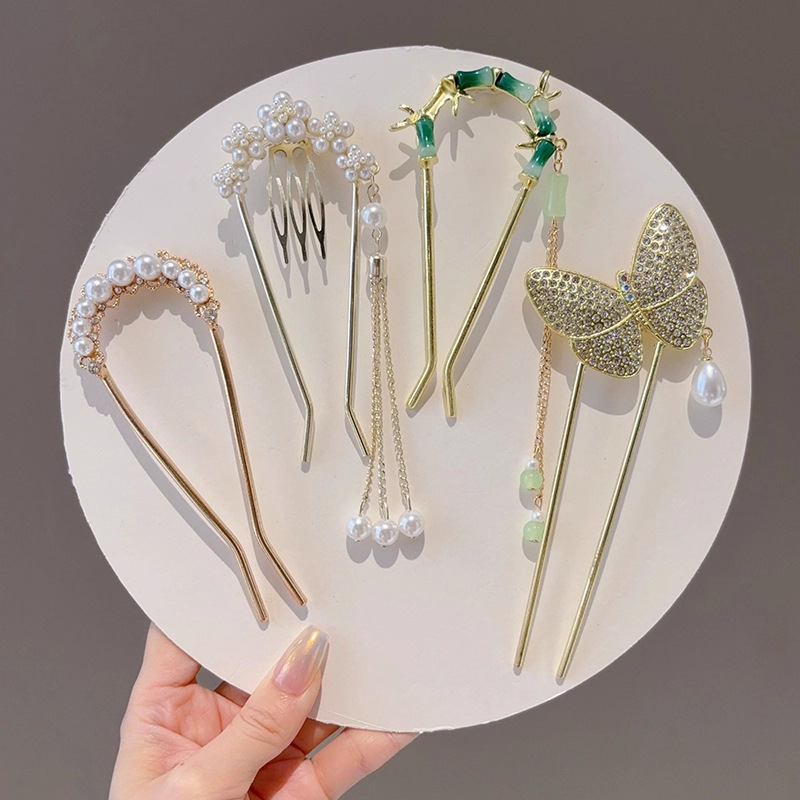 Diario de verano viajes fijos bolos de cabeza abrazadera de cabello en forma de U, abrazadera de cabello en forma de U, nuevo cabello de cabello de disco