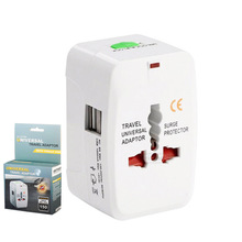 全球通转换插头 全球通用双usb转换插座 万能旅行多功 能转换插头