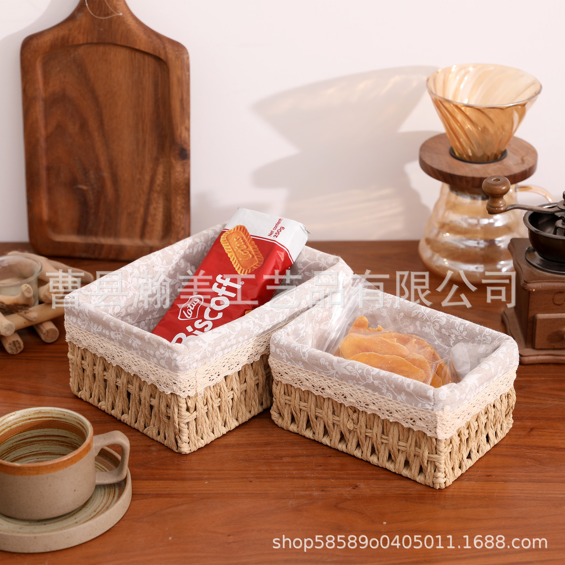 Transfronterizo trenzado cesta de almacenamiento mesa de té caja de almacenamiento bocadillos cosméticos cesta de almacenamiento cajas de almacenamiento trenzadas