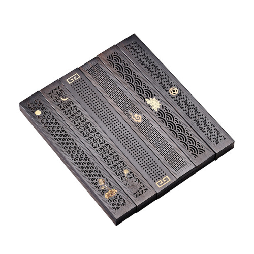 Thread incense burner, horizontal incense burner, various styles, creative retro incense burner ornaments, aromatherapy burner, black sandalwood alloy thread incense burner