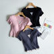 Fake Two-piece Short-sleeved T-shirt with Chest Pad Women's Summer 2025 New Style Bra One-piece Half-sleeved Slim-fit Slimming Top