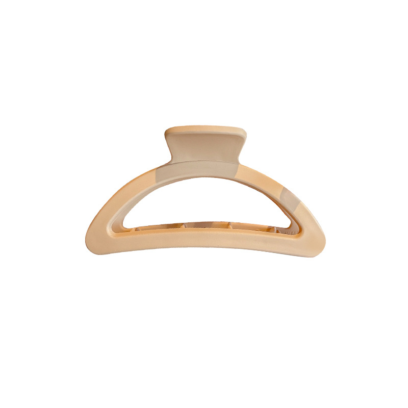 Milk Brown horquilla grande hacia atrás cabeza clip de pelo tocado de las mujeres principios de primavera de alto grado updo tiburón horquilla