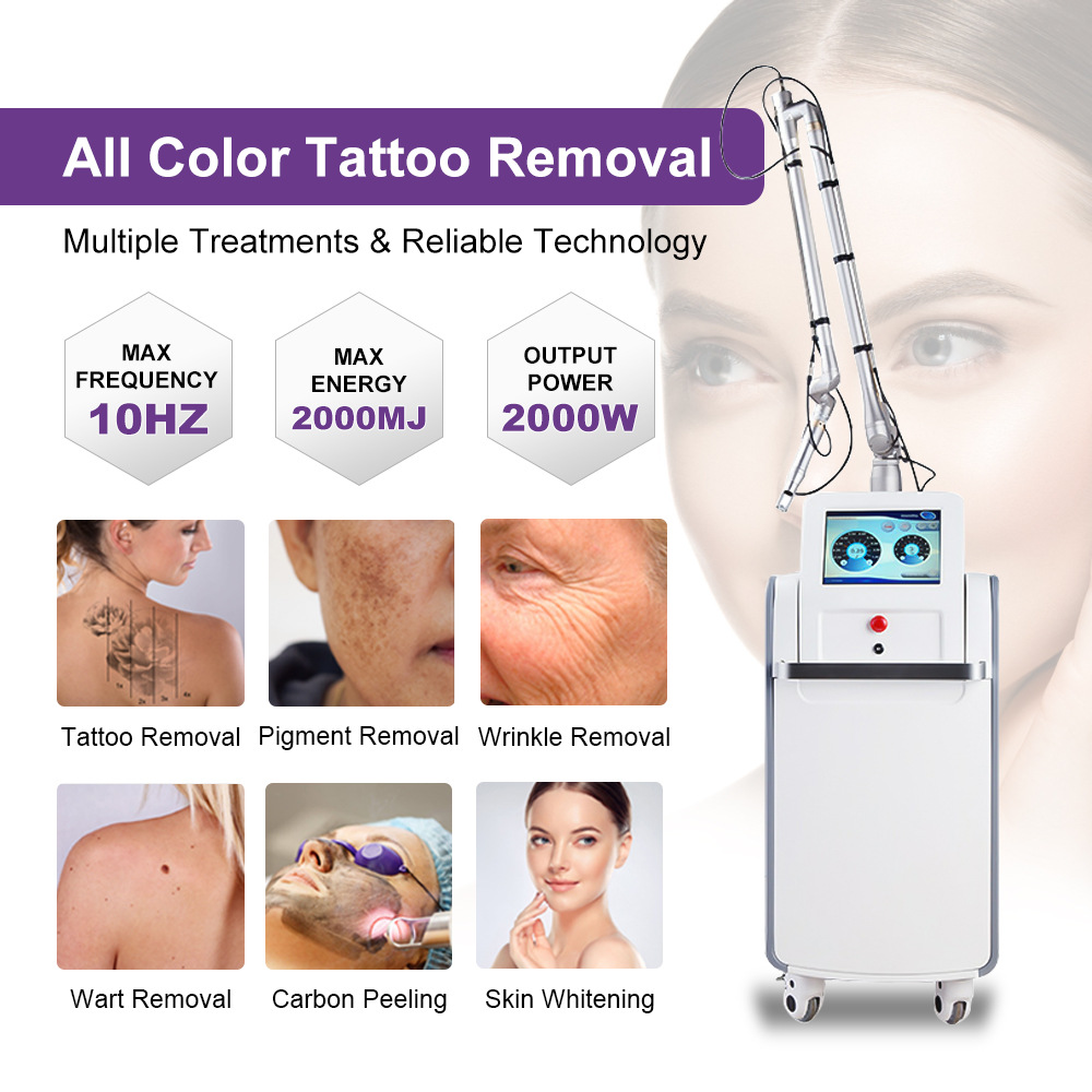 Comercio exterior transfronterizo máquina láser de picosegundos para eliminar manchas de color no invasivo lavado tatuaje mejora la piel instrumento de belleza comercial