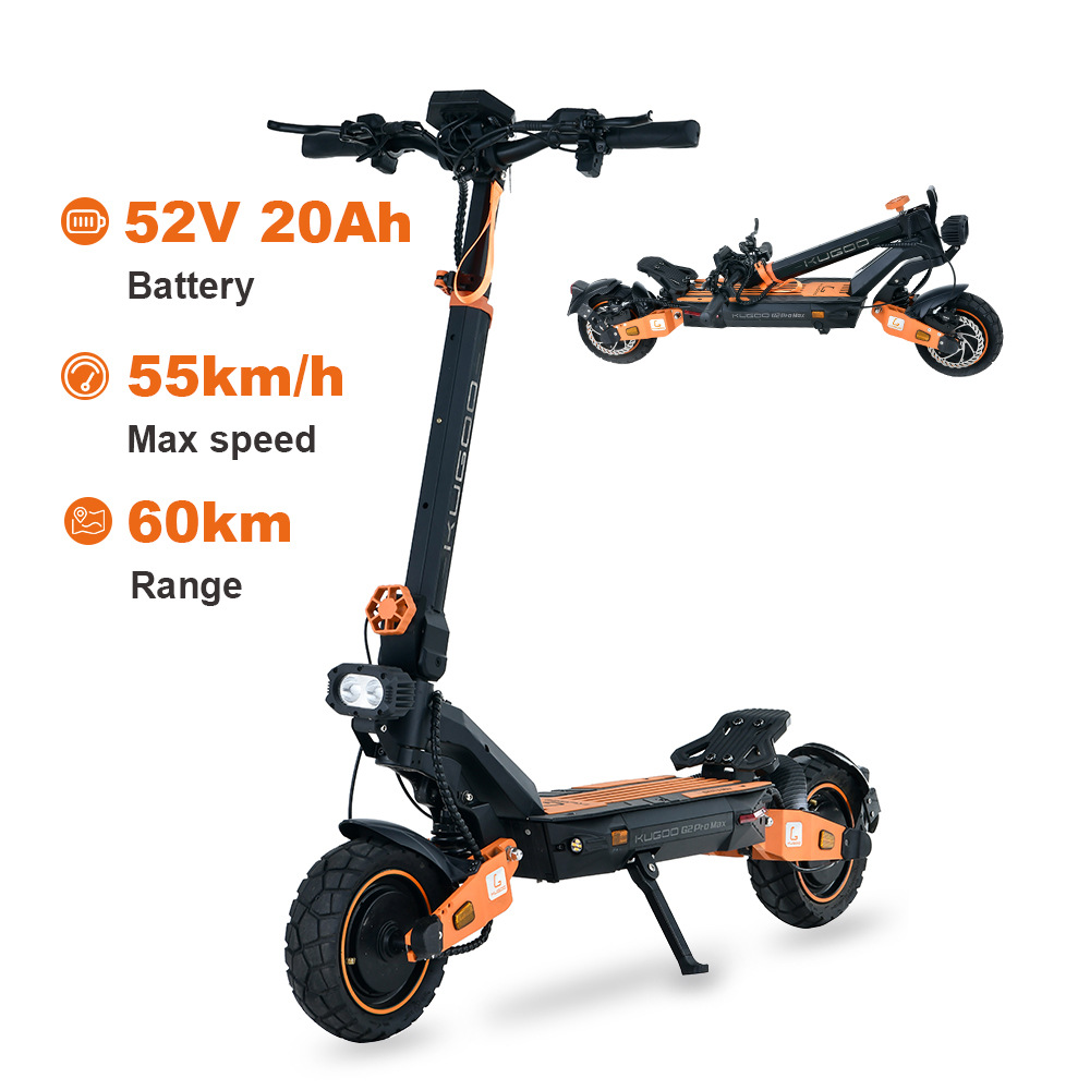Kugoo G2 Pro Max 1000W Dual Motor High Power 52V 20Ah Folding Adult Electric Scooter