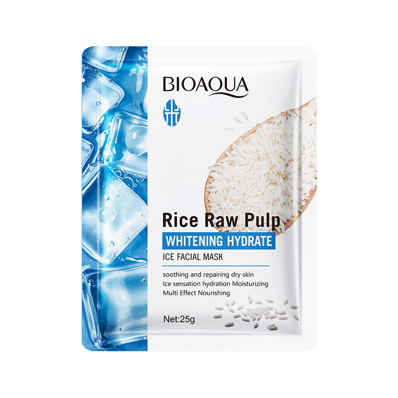 Máscara facial en inglés BIOAQUA pulpa de arroz máscara facial hidratante máscara hidratante comercio exterior transfronterizo