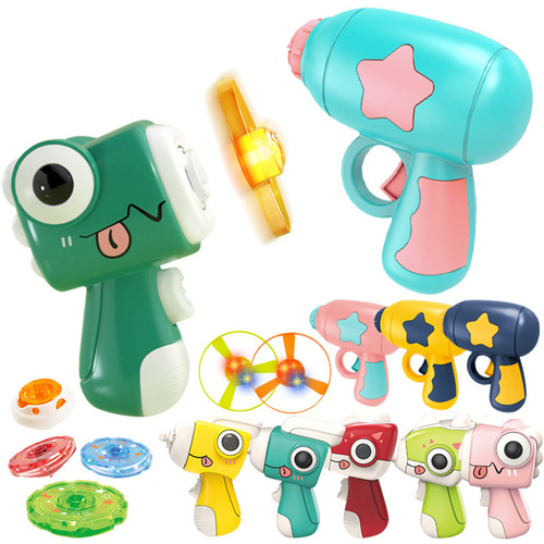 Children's Yizhi Toy Bamboo Dragonfly Pistol Flying Fairy Outdoor Luminous UFO Ejection Rotating Top