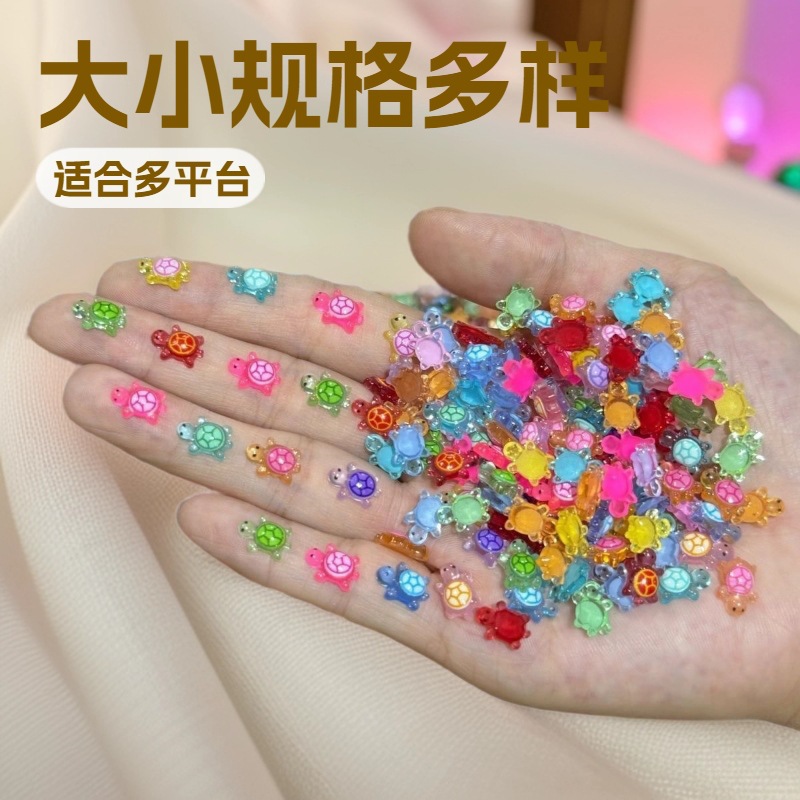 Trendy Nail Art Glow-In-The-Dark Turtle Charms, Japanese Classic Cartoon Versatile Nail Accessories