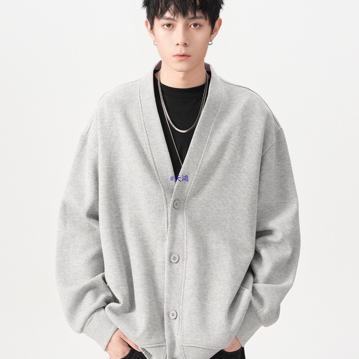 Men's Spring Trendy Lazy Knit Sweater Loose Versatile Casual Cardigan Jacket