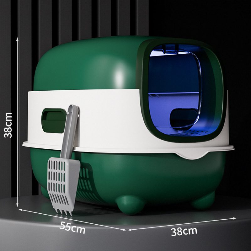 Caja de Arena para Gatos Totalmente Cerrada, Inodoro para Gatos con Esterilización y Desodorización, Tamaño Grande, Antiderrames, Suministros para Mascotas Extra Grandes, Desinfección al por Mayor