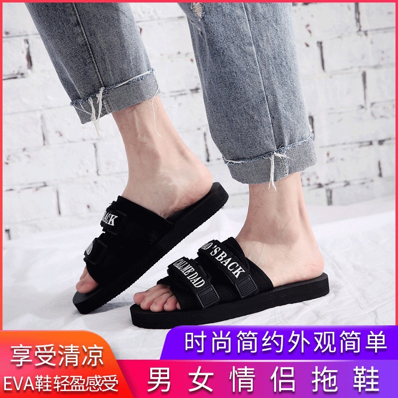 Transfronterizo nuevas zapatillas en línea celebridad pareja moda estudiante moda estilo coreano al aire libre playa zapatos letras zapatillas vietnamitas