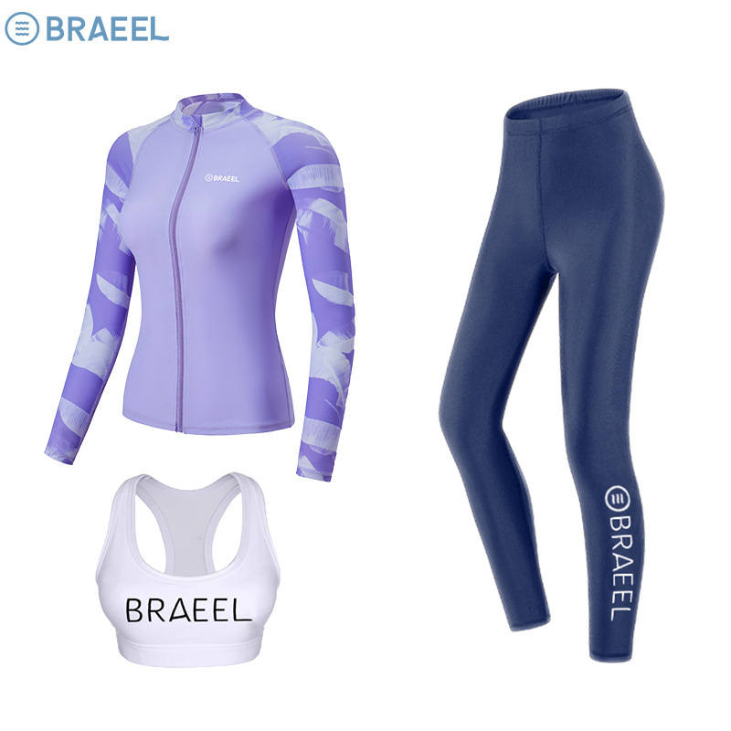 Korean new women's long-sleeved two-piece surfing suit swimsuit quick-drying sunscreen jellyfish suit hot spring snorkeling suit diving suit
