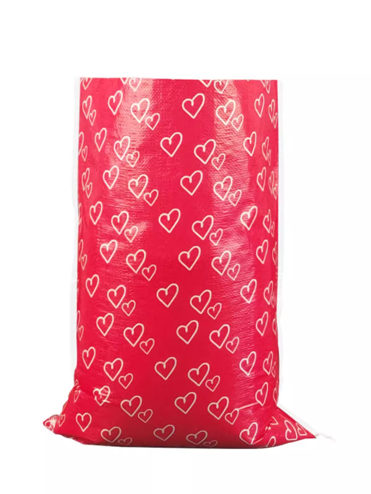 Bolsas tejidas impermeables laminadas al por mayor con diseño de corazón rojo, bolsas de piel de serpiente engrosadas, bolsas de mudanza con envío exprés, bolsas para empacar ropa, bolsas para paquetes de textiles del hogar.