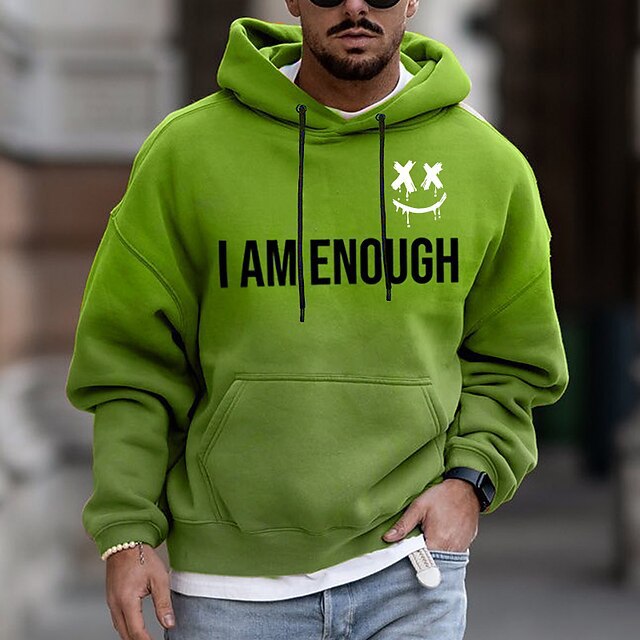 Men's Hoodie With Letter Print Pullover Sweatshirt For Men_voghion.com