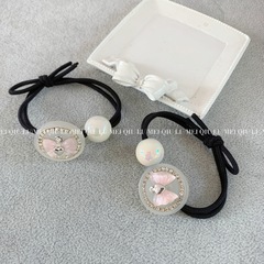 韓版甜美閃鑽蝴蝶結髮繩發圈 美少女珍珠高彈力頭繩馬尾丸子頭女