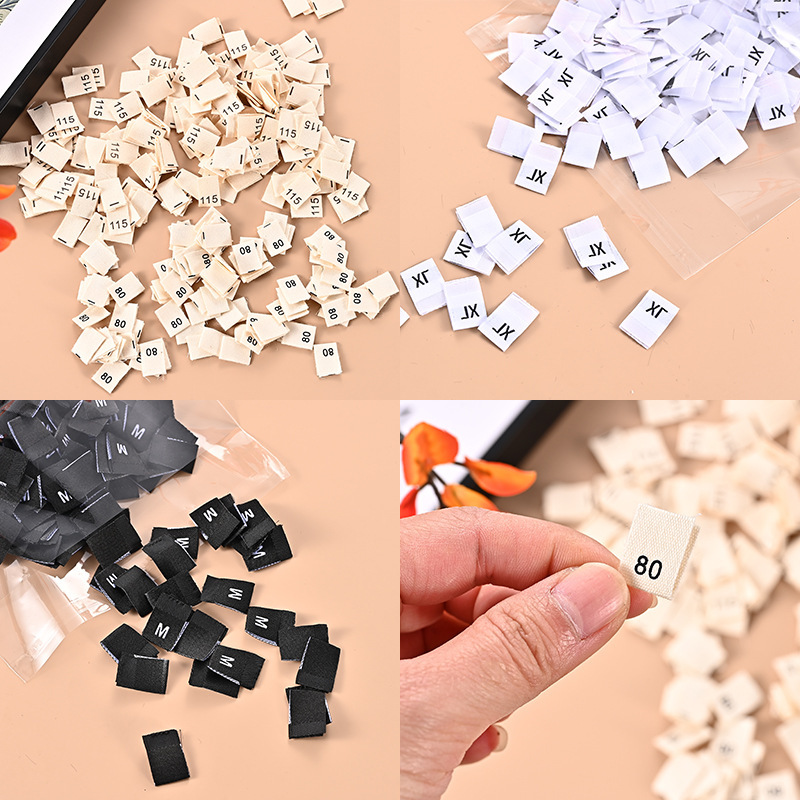 in stock clothing size label double brocade yarn high density weaving mark cloth mark mark children's clothing cotton number digital mark size mark