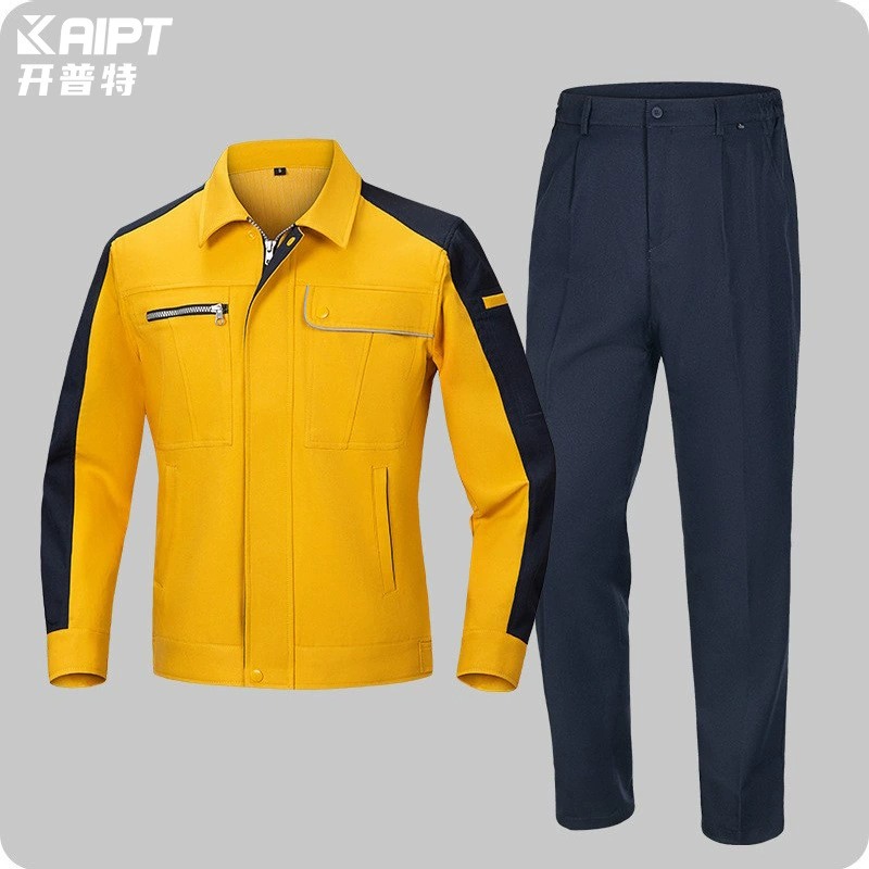 Трансграничная рабочая одежда на молнии, костюм, мужской подходящий цвет, пальто с длинными рукавами и принтом логотипа, чехол из полиэстера, хлопчатобумажная Спецодежда, мастерская, ремонт машин, одежда
