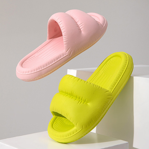 Footprint Eva Thick Soles Women's Summer Outdoor Wear Home Bathroom Shower Slippers Soft Bottom Bread Slippers
