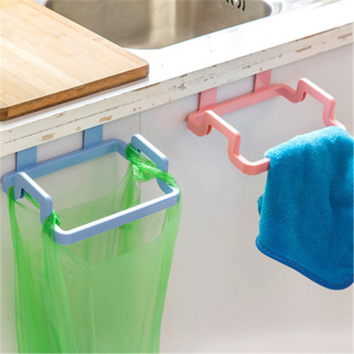 Hangable garbage bag rack storage shelf household wall bracket hook cabinet door hanger kitchen trash can