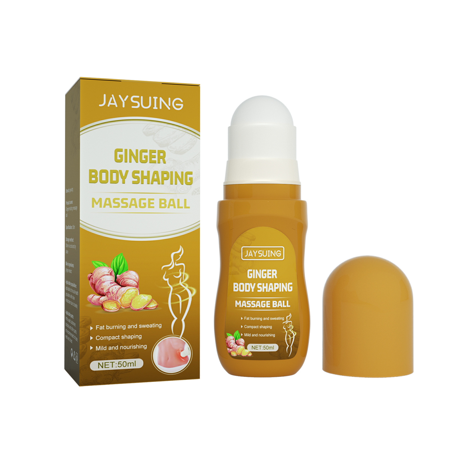Jaysuing Ginger Body Lift Shaping Slimming Firming Skin Massage Belly Ball_voghion.com