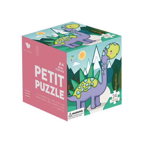 Paper 24-piece Mini Puzzle Fun Cartoon Animal Jigsaw for 3-year-old Children, Brain Teaser Kindergarten Educational Gift