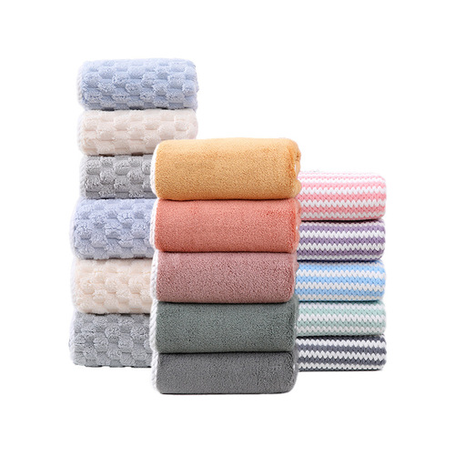 Cross-border coral velvet bath towel absorbs water and does not shed lint, bathing household adult wedding embroidered hair drying towel wholesale