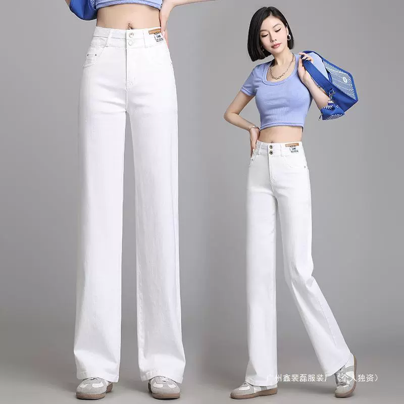 2025高腰小个子牛仔裤女新款大码春秋季修身直筒裤烟管裤黑色显瘦