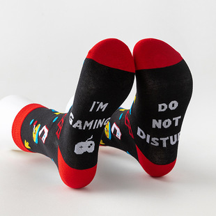 Letter Sports Original Design Mid-tube Socks Breathable Printed Socks European and American Cross-border Socks Women's Stockings Fashionable Socks