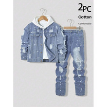 K 34104 Kids fashion denim set ��ͯ����ţ����װ�羳��ó