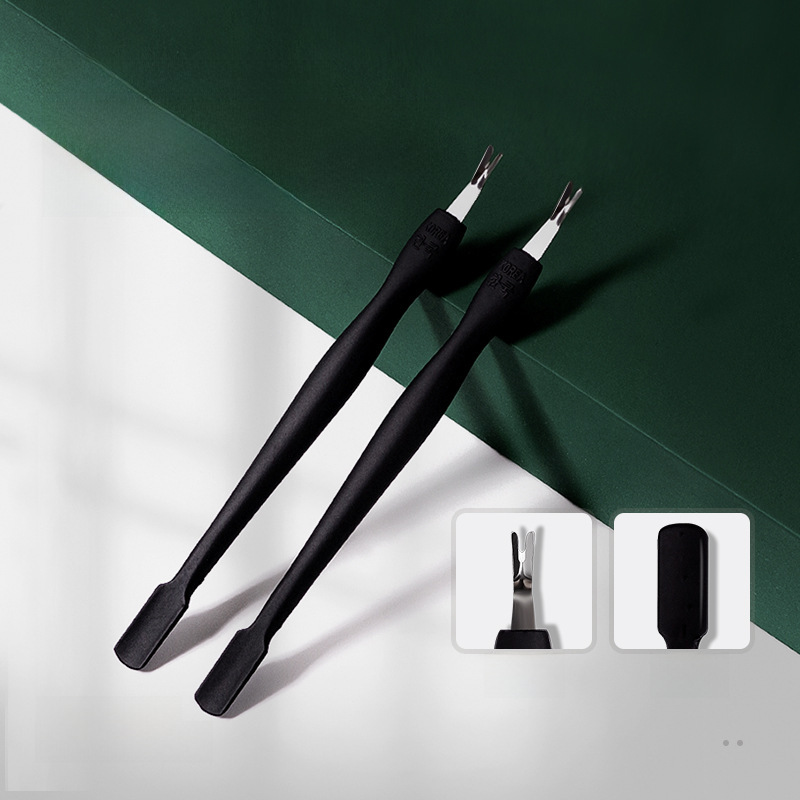 Korean Dead Skin Fork Exfoliating Corneous Barbed Dead Skin Shovel Deep V-Shaped Rubber and Plastic Double-Head Dead Skin Pusher Nail Art Tool