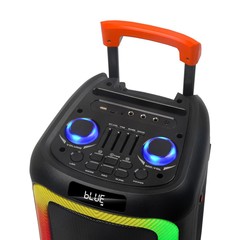 重いサブウーファのまぶしいカラーのレバーの音響の屋外の双8寸の大きい音量の2つの無線のマイクの歌の移動のbluetoothのスピーカー
