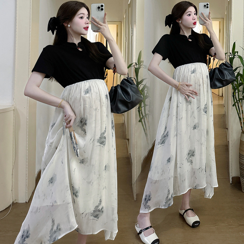 New Chinese Style Splicing Dress for Women Spring 2025 New Style Goddess Style Waist Slimming Long Skirt…