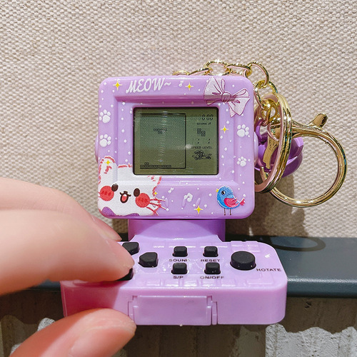 Personalized Creative Arcade Joystick Tetris Game Console Keychain Student Cute School Bag Pendant Wholesale