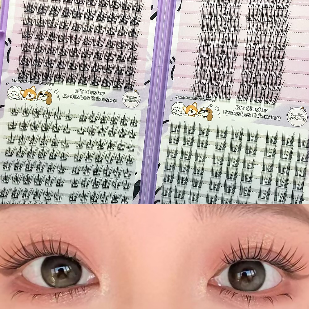 Serie de pestañas postizas transfronterizas Libro de pestañas de comercio exterior Pestañas postizas en inglés completas Pestañas postizas de gran capacidad, pelo segmentado de un solo racimo