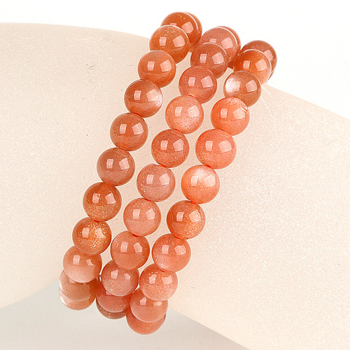 Natural Orange Moonstone Bracelet, Sunstone and Gold Sand Eye Bracelet with Three Extra Beads, Orange Moonstone Bracelet