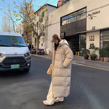 2025冬季新款90白鸭绒韩版大被子羽绒服女超长过膝加厚极寒外套潮