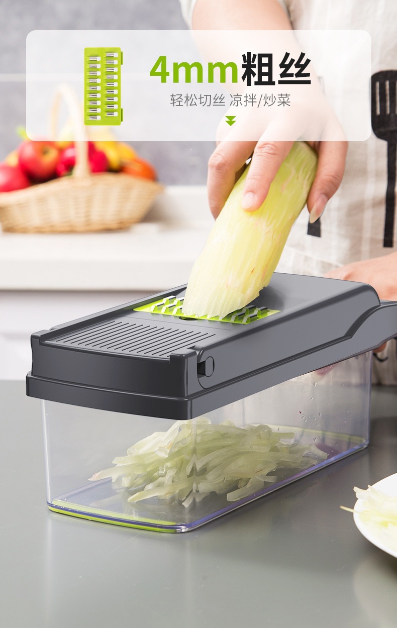 Cross-border New Multifunctional Vegetable Cutter Household Potato Peeler Shredder Dicer Slicer Kitchen Essential Tool Set with Grater