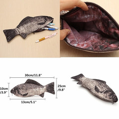 Cross-border new product simulated carp pen bag wallet personalized creative salted fish pen bag carp stationery box simulated fish pen bag