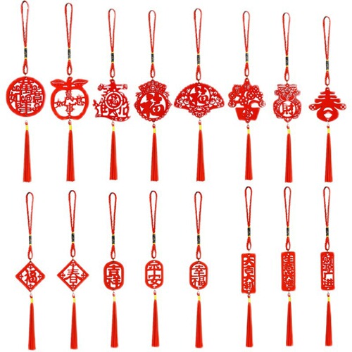 New Year Bonsai Small Ornament Spring Festival Decoration Lucky Blessings Prosperity Potted Plant Decor Wooden Carving Small Hanging Ornament Wedding Decoration