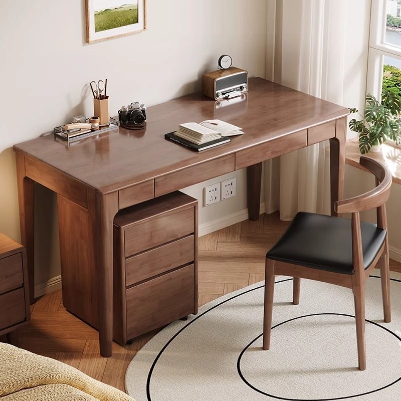 Nordic Solid Wood Desk Simple Modern Home Office Study Table Walnut Long Table Desktop Computer Table Writing Desk