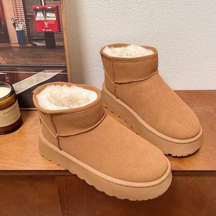 Мафли толстый дно, дикие снежные сапоги женщины 2024 зима новый бархат утолщение мода теплая снежные сапоги женщины оптом