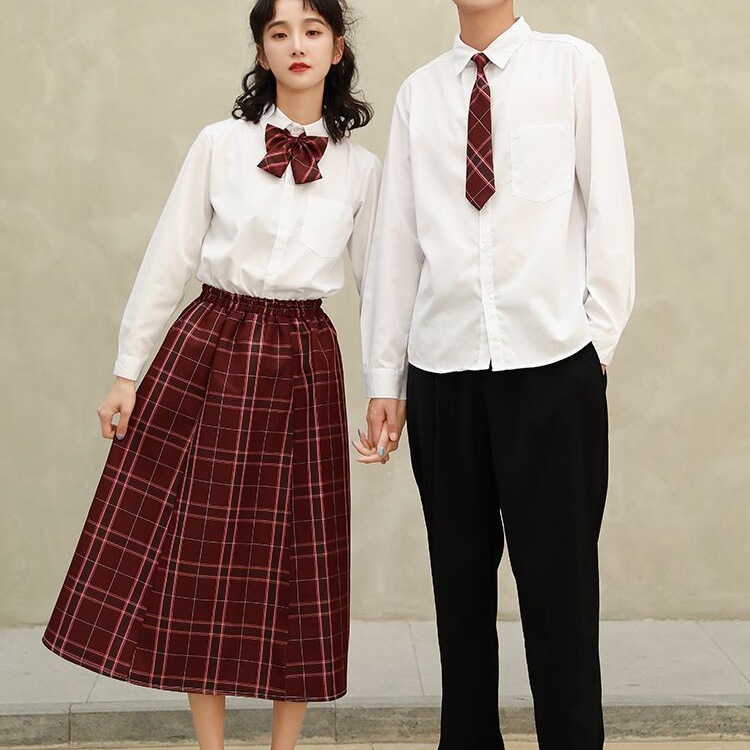 Class Uniform Summer Suit High School Student British College Style Korean Version Junior High School Long Skirt Graduation Shirt Sports Meeting Uniform