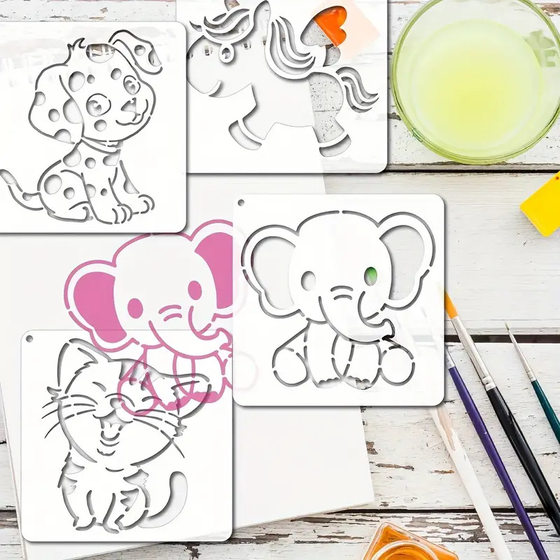 Cross-border Amazon new 16 cartoon animal template cute cartoon animal theme can be repeated to make