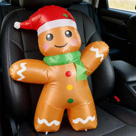 厂家定制充气精灵气模发光圣诞装饰品圣诞节姜饼人车载装饰气球