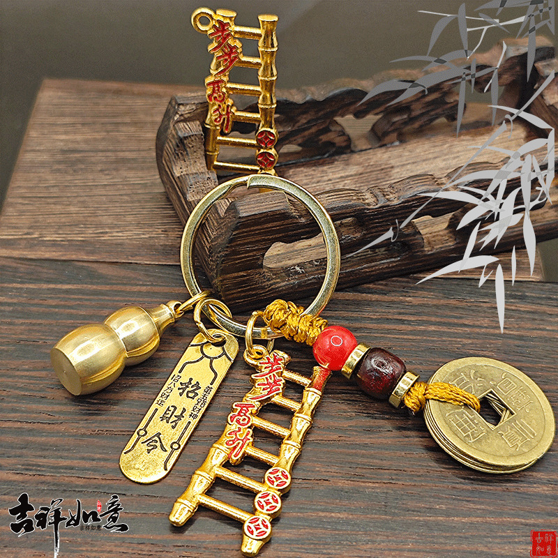 Factory Direct Sale: New Model of Heavenly Official Blessing and Fortune God Good Luck Keychain Bag Pendant for Steady Advancement and Wealth Attraction