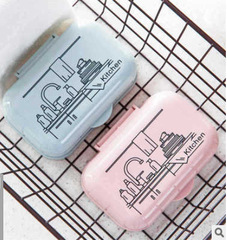 Covered Drain Soap Dish, Waterproof Cartoon Print Soap Box for Bathroom