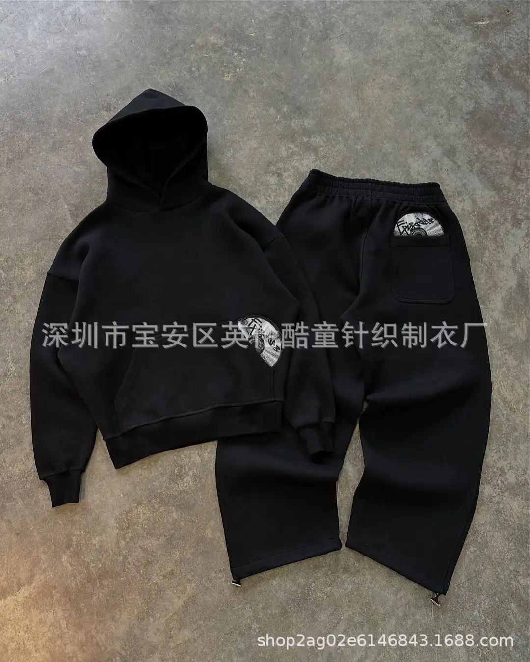 Black sweatshirt + pants (suit) 2309#