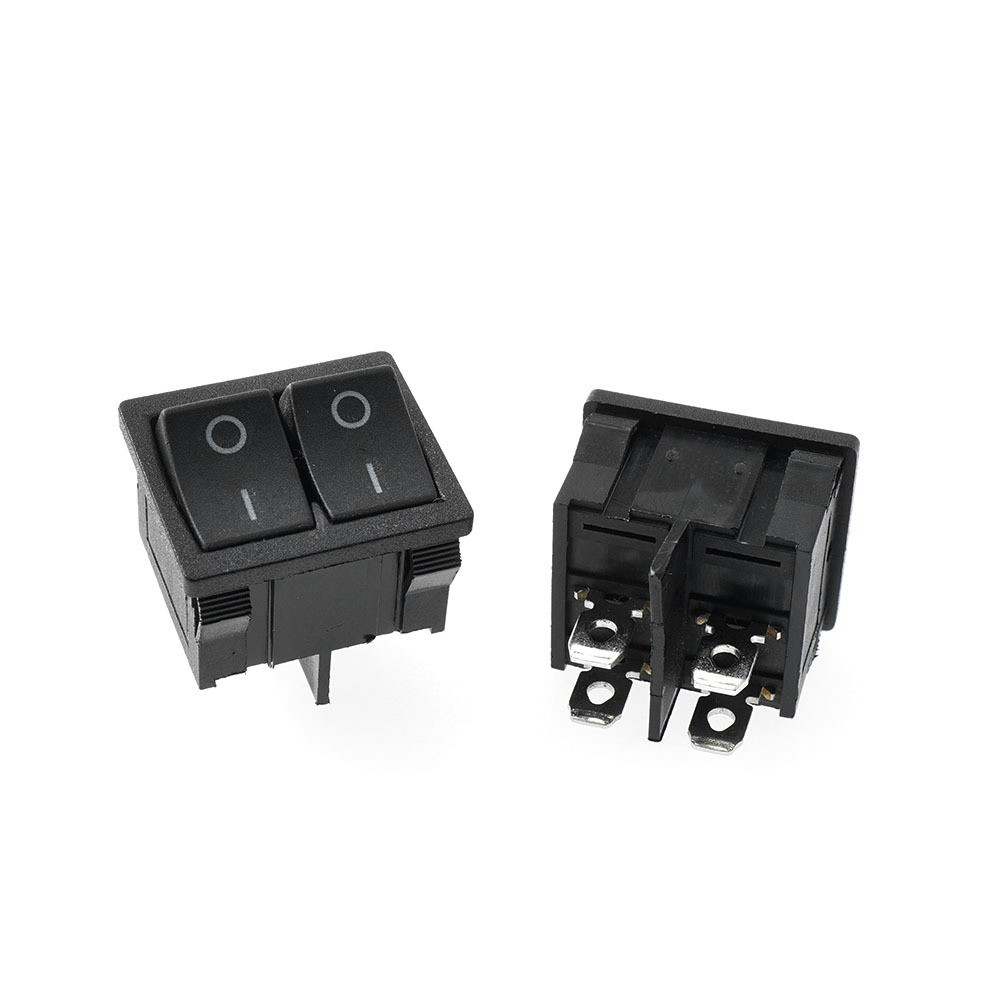 RS601 船型开关21*24MM 4P黑色2档4脚两档四脚KCD5翘板船型开关